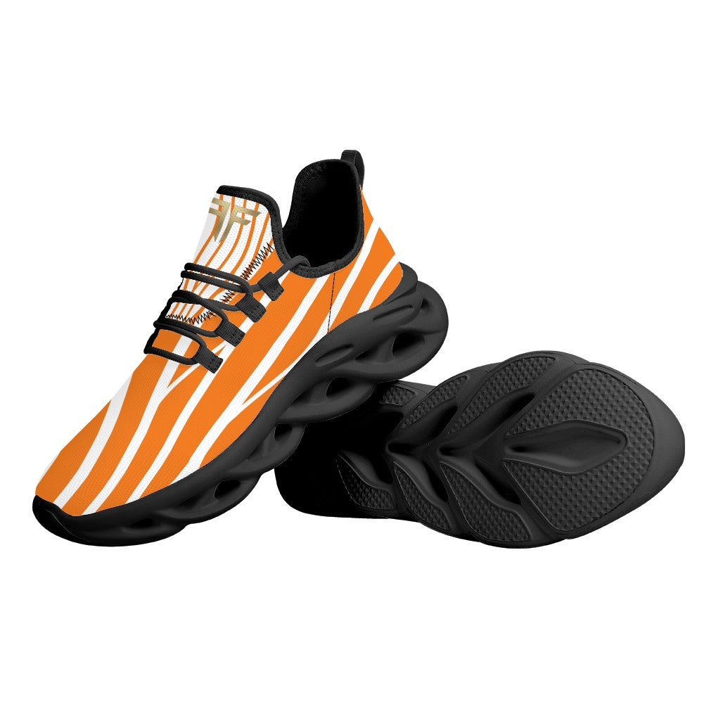 Max Soul Workout – White & Orange Stripe, black sole