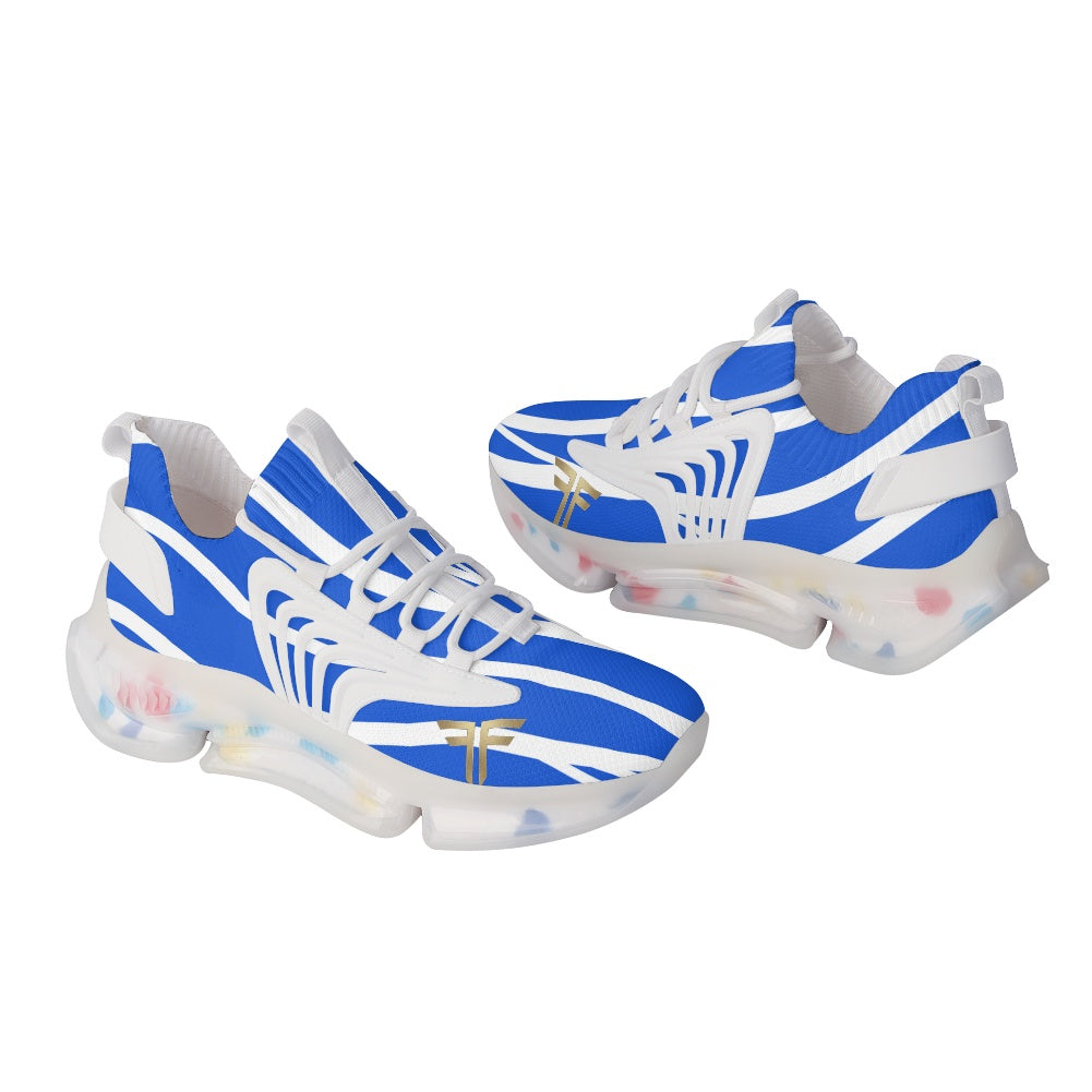 Air React Runner – Blue Stripe, white sole