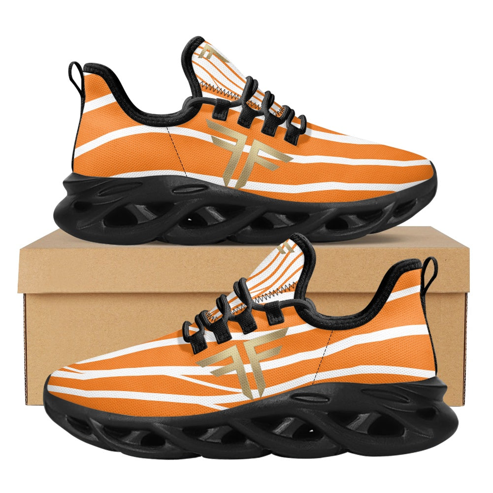 Max Soul Workout – White & Orange Stripe, black sole