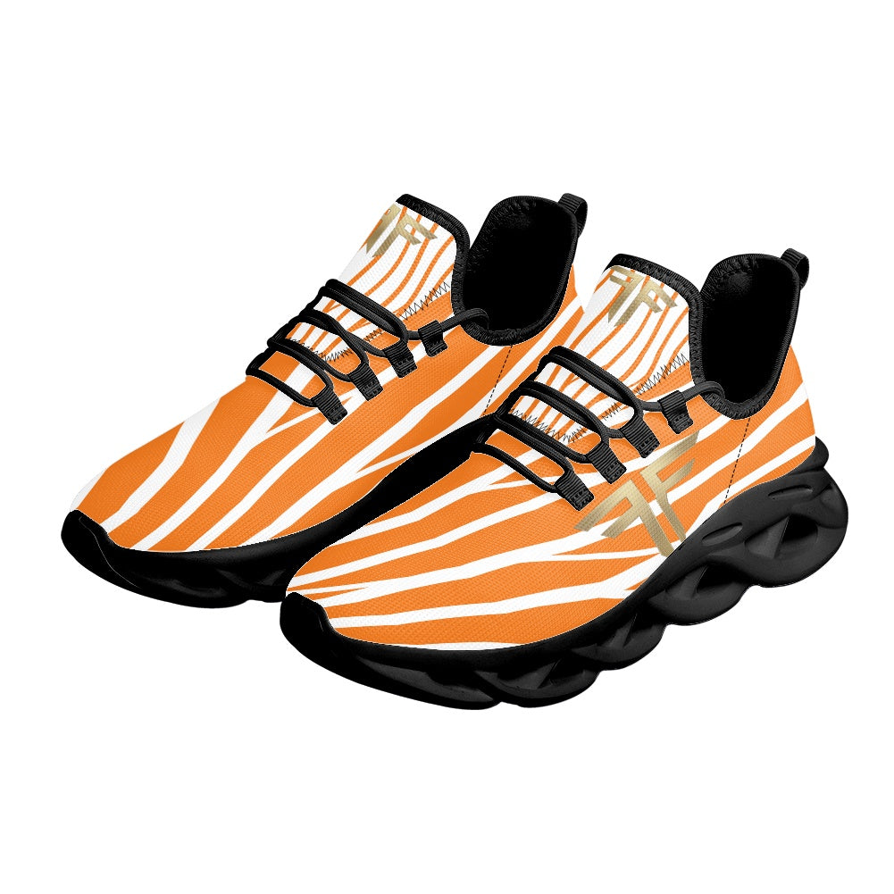 Max Soul Workout – White & Orange Stripe, black sole