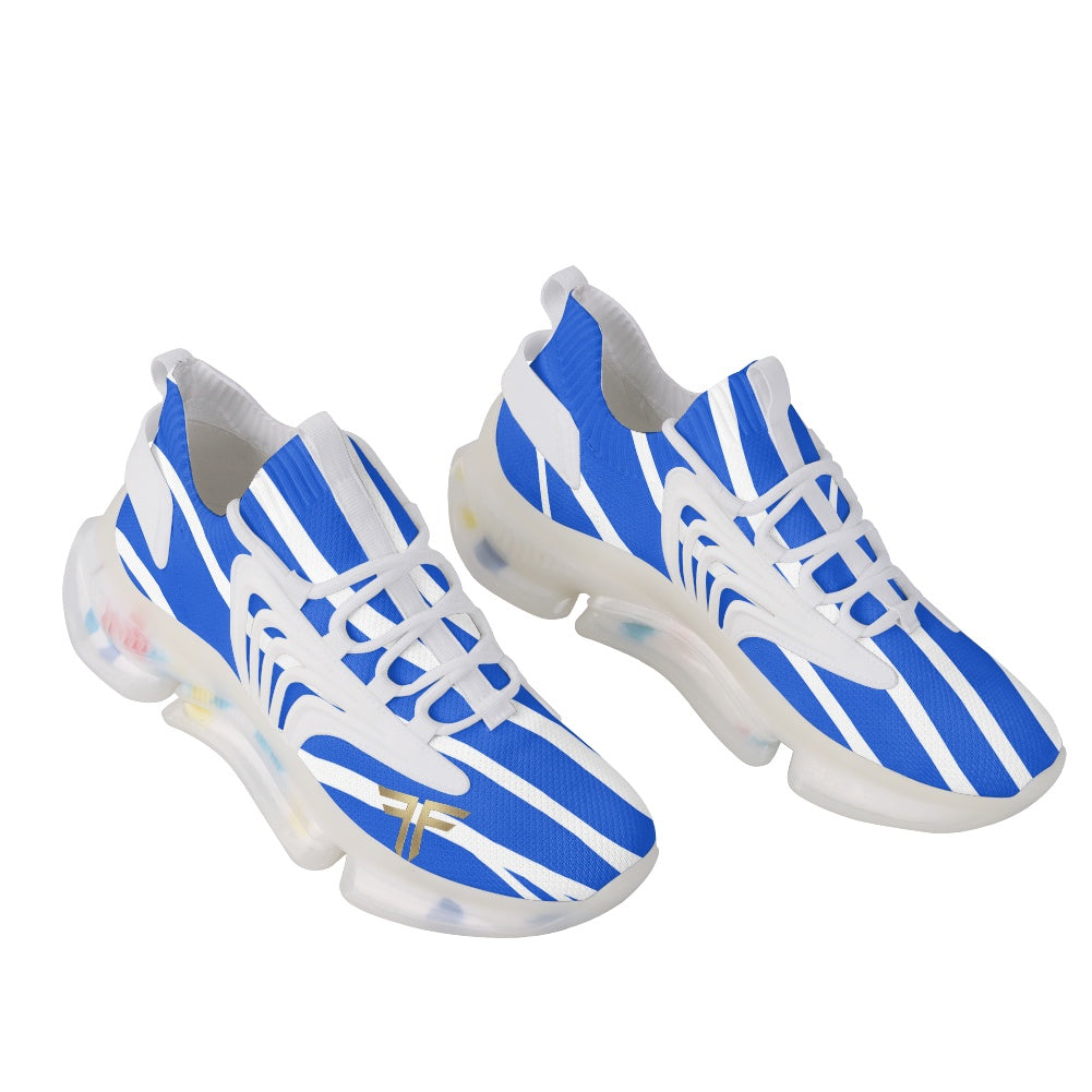 Air React Runner – Blue Stripe, white sole