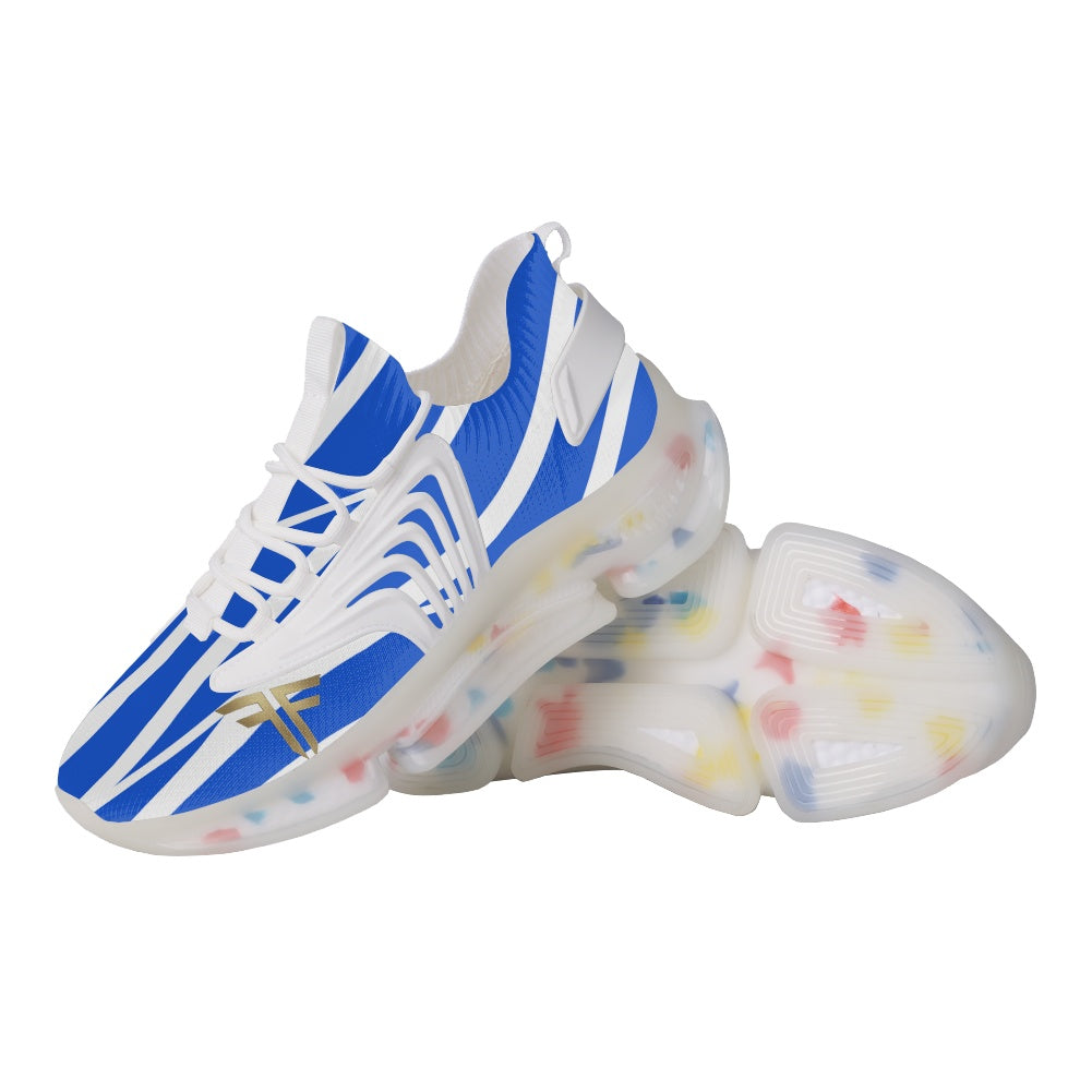 Air React Runner – Blue Stripe, white sole