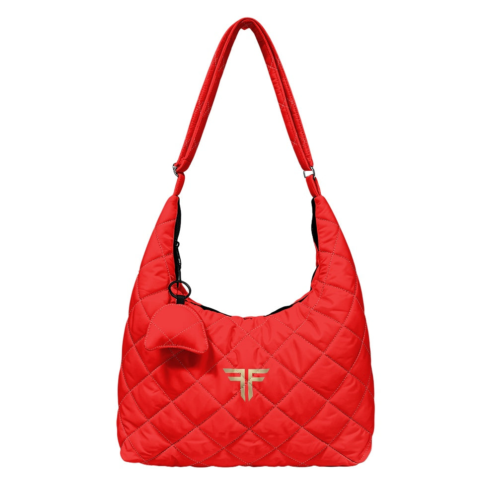 Quilted Hobo Bag – Red