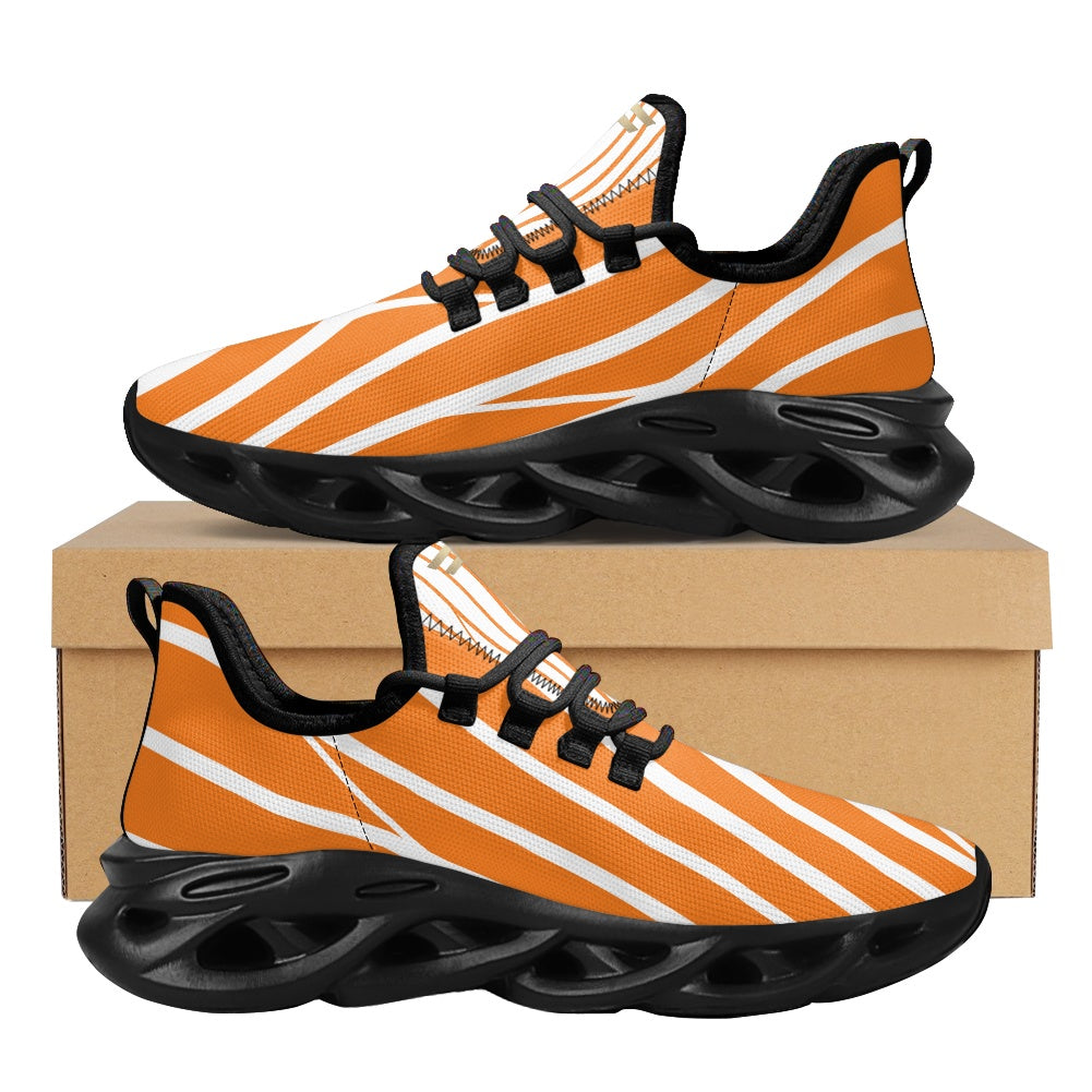 Max Soul Workout – White & Orange Stripe, black sole
