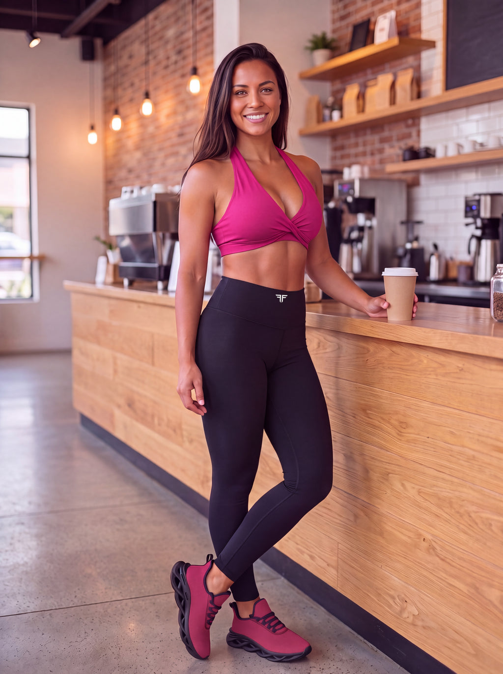 Max Soul Workout Cherry on feet, black sole